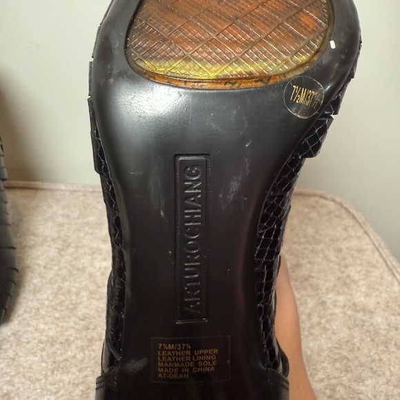 Arturo Chiang Leather Strappy Peep-toe heels Size 7.5 - Picture 7 of 7